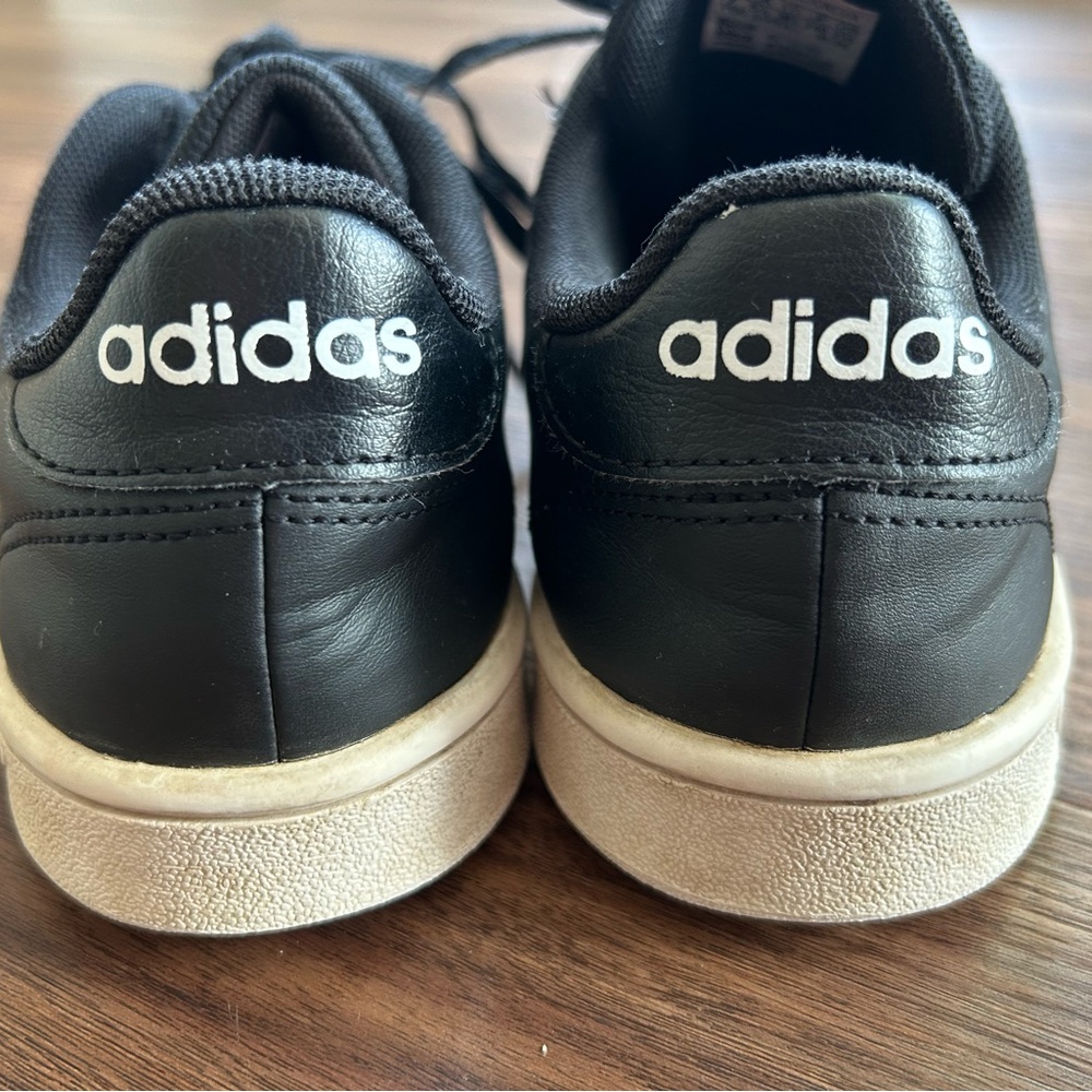 Adidas Logo Stripe Grand Court Sneakers Blokette Trainers Sporty Black Leather 7 - Picture 5 of 12